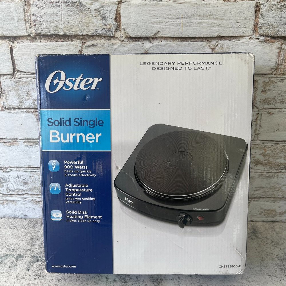 NEW IN BOX Oster Solid Single Burner Hot Plate CKSTSB100-B Adjustable Temperatur
